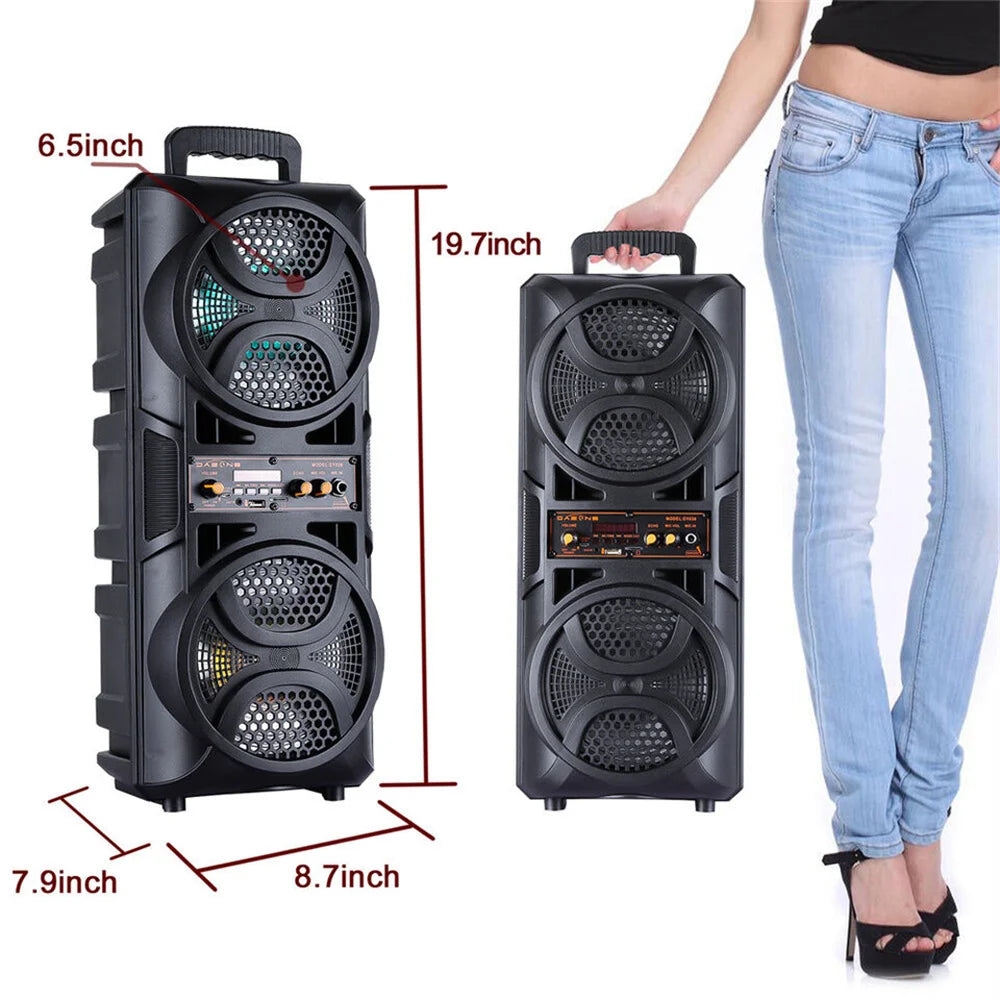Portable 3000W Bluetooth Speaker Subwoofer Heavy Bass Sound System Party DJ Karaoke Remote & MIC