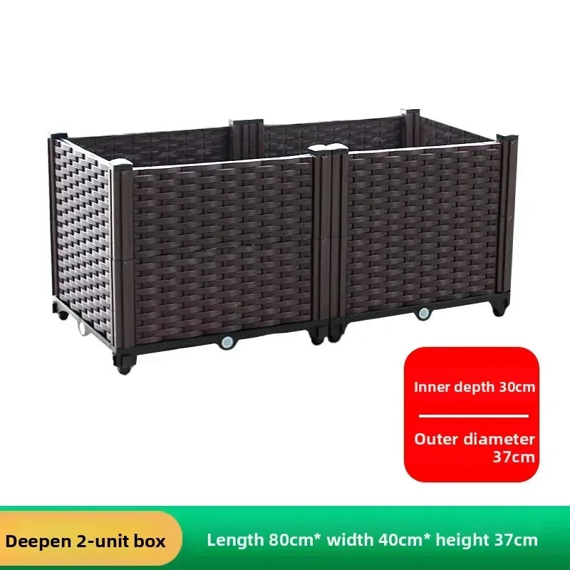Oversized Thickened Plastic Balcony Planter Trough for Outdoor Gardening