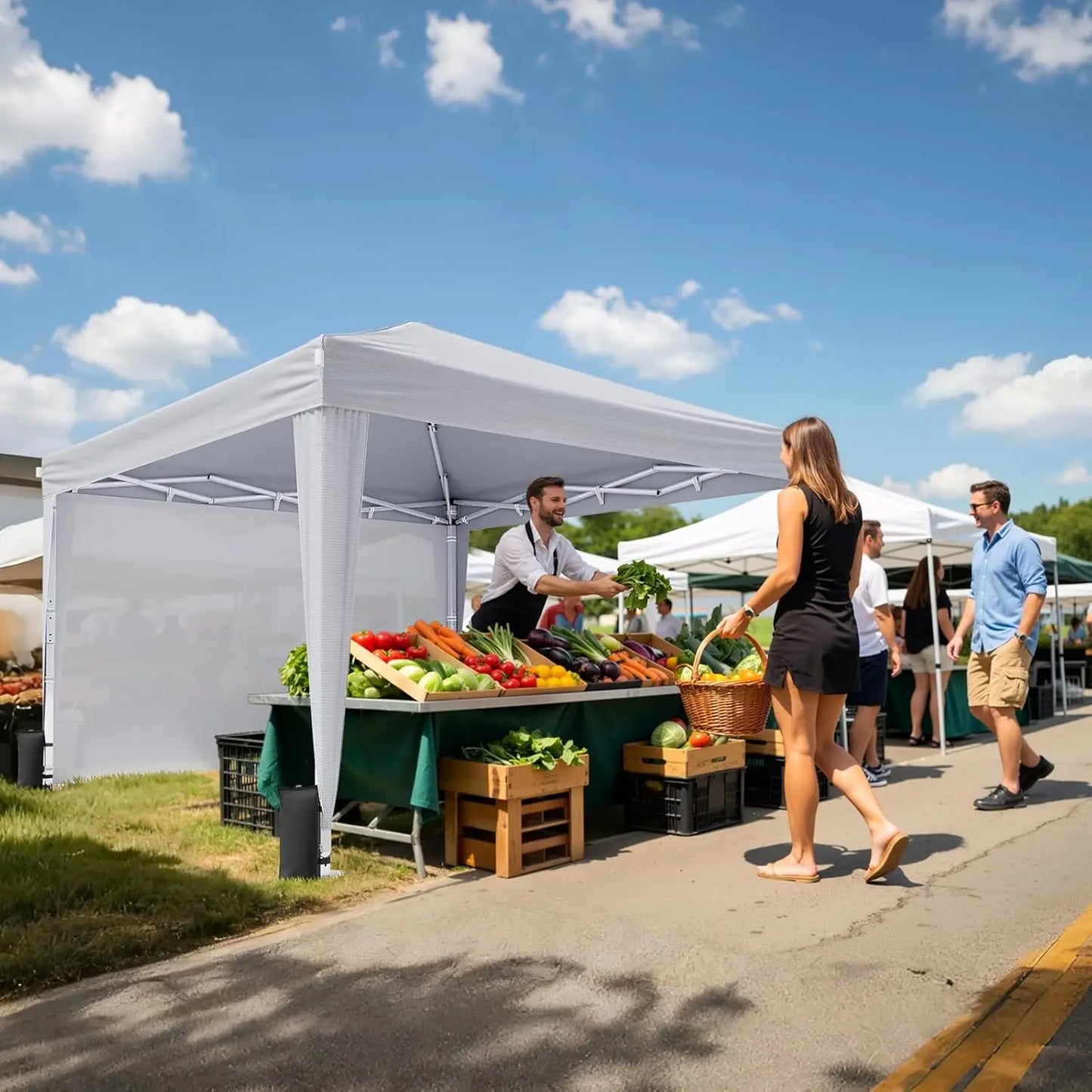 Pop Up Canopy With Sidewalls UV Blocking Tent For Events