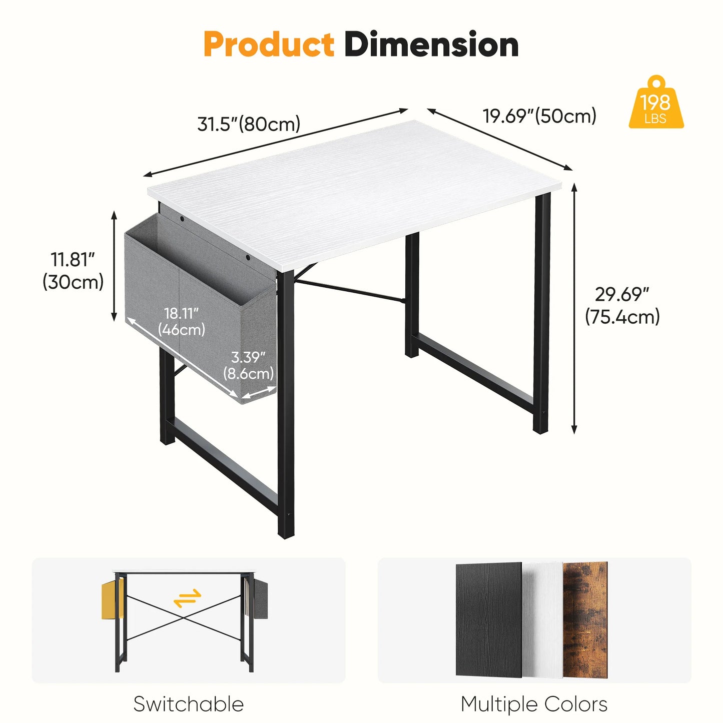 JHK 55 Inch Computer Office Desk With Storage Bag