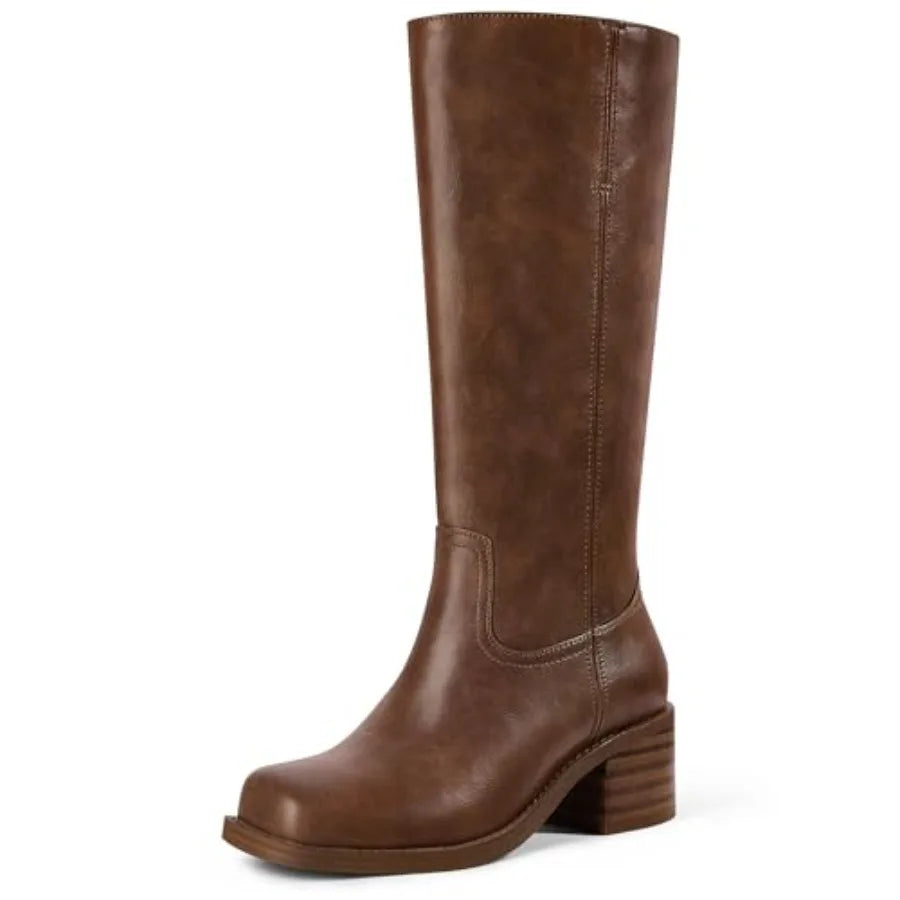 MUCCCUTE Campus Knee High Boots For Women Wide Calf