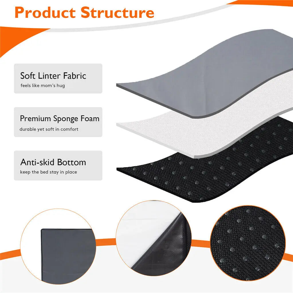 Memory Foam Orthopedic Dog Bed With Waterproof Washable Cover