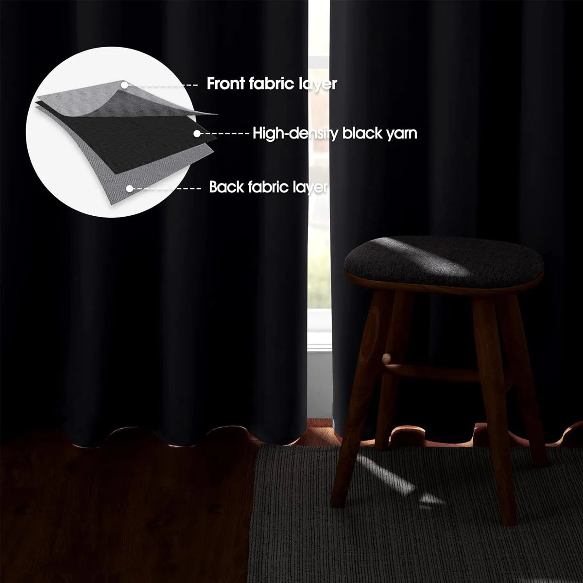 Thermal Grommet Window Curtains For Bedroom And Living Room