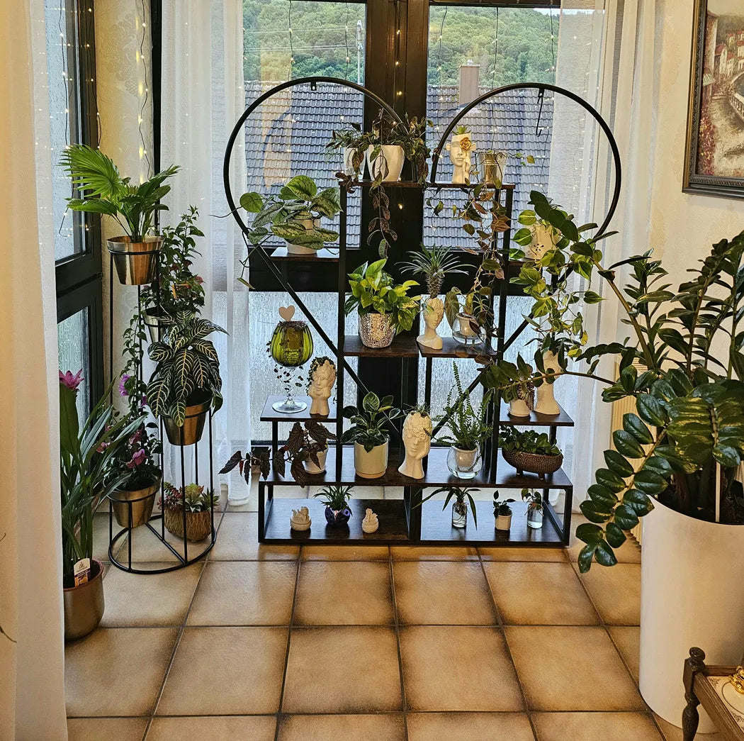 Wisfor Metal 6-Tier Ladder Plant Stand for Home Garden Decor